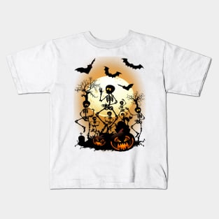 Skeletons Macabre Halloween Dance Kids T-Shirt